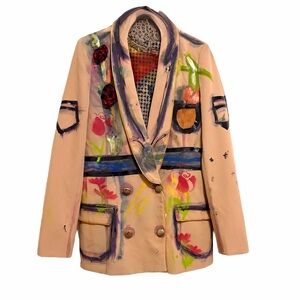 Vibrant Women's Blazer with Artistic Design